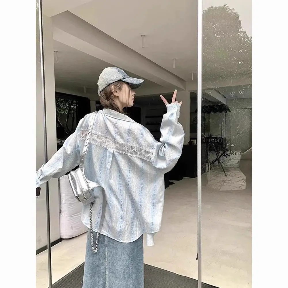 2024 Women's Blue Lace Panel Summer Thin Sun Protection Fresh Design Long sleeved Shirt
2024 Women's Blue Lace Panel Summer Thin Sun Protection Fresh Design Long sleeved Shirt