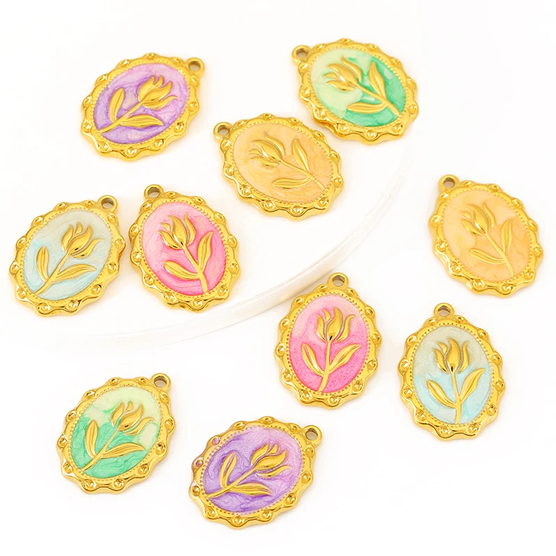 3pcs/lot Stainless Steel Enamel Gold Plated Flower Charms Pendants for DIY Jewelry Bracelets Necklace Earrings Making Supplies
3pcs/lot Stainless Steel Enamel Gold Plated Flower Charms Pendants for DIY Jewelry Bracelets Necklace Earrings Making Supplies