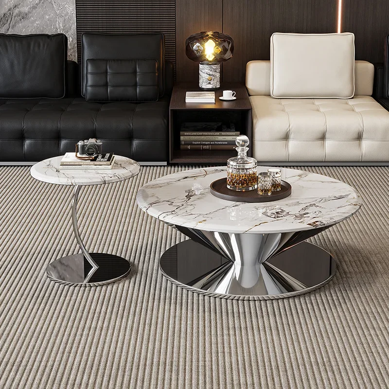 Light luxury minimalist marble coffee table, simple and modern small apartment size round combination in the living room
Light luxury minimalist marble coffee table, simple and modern small apartment size round combination in the living room