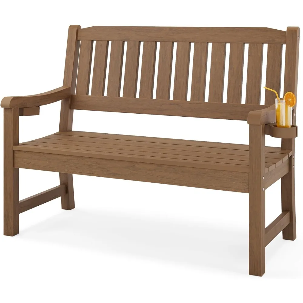 Outdoor Bench, 2-Person HDPS Garden Bench, Outdoor Benches Weatherproof, All-Weather Fade/Rot Resistant Patio Bench
Outdoor Bench, 2-Person HDPS Garden Bench, Outdoor Benches Weatherproof, All-Weather Fade/Rot Resistant Patio Bench