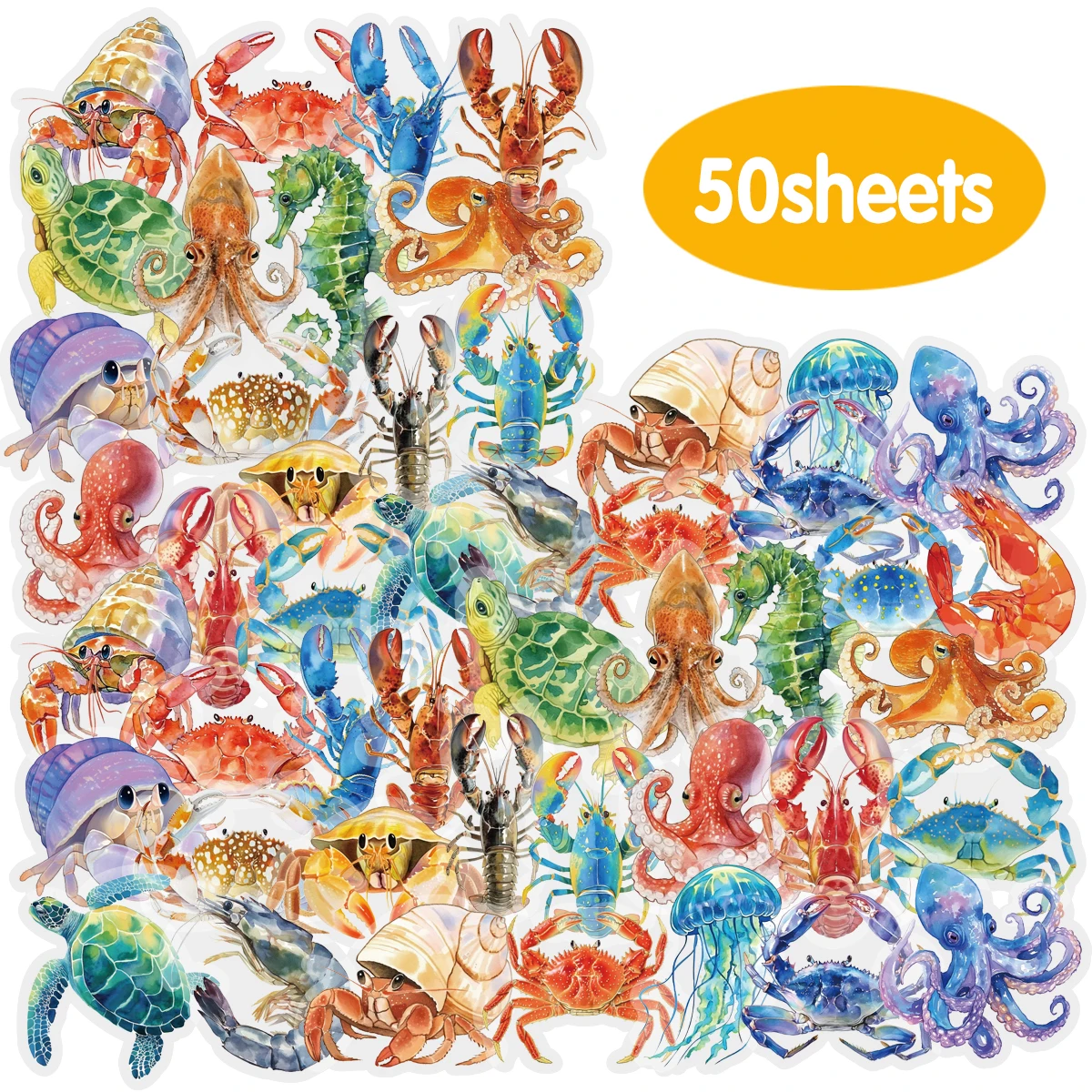50 (25x2) Pcs Underwater Creature Pattern PET Stickers for Laptop Luggage Phone Cases Album Crafts Stationery Stickers Graffiti
50 (25x2) Pcs Underwater Creature Pattern PET Stickers for Laptop Luggage Phone Cases Album Crafts Stationery Stickers Graffiti