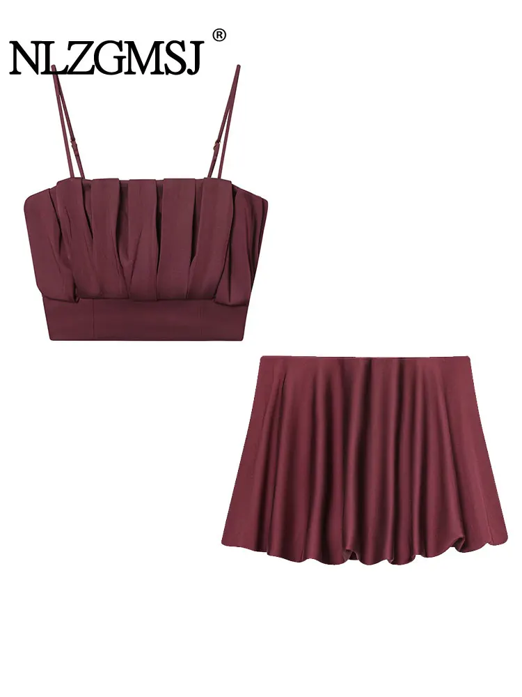 NLZGMSJ повседневный однотонный шикарный женский костюм на бретельках, короткий тонкий складной жилет, свободные драпированные шорты, юбка, новые модные женские комплекты
NLZGMSJ повседневный однотонный шикарный женский костюм на бретельках, короткий тонкий складной жилет, свободные драпированные шорты, юбка, новые модные женские комплекты