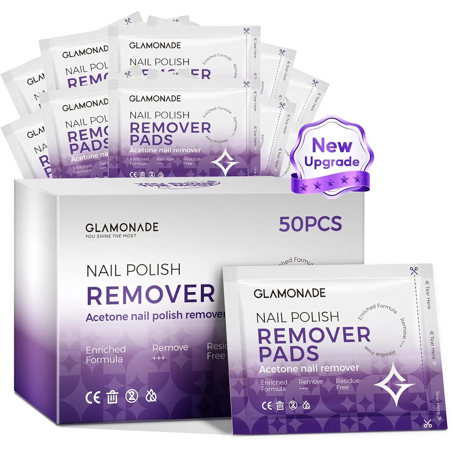 Acetone Nail Polish Remover Pads 50 PCS: Rapidly Remove Gel & Regular Polish, Individually Wrapped, Travel-Friendly
Acetone Nail Polish Remover Pads 50 PCS: Rapidly Remove Gel & Regular Polish, Individually Wrapped, Travel-Friendly