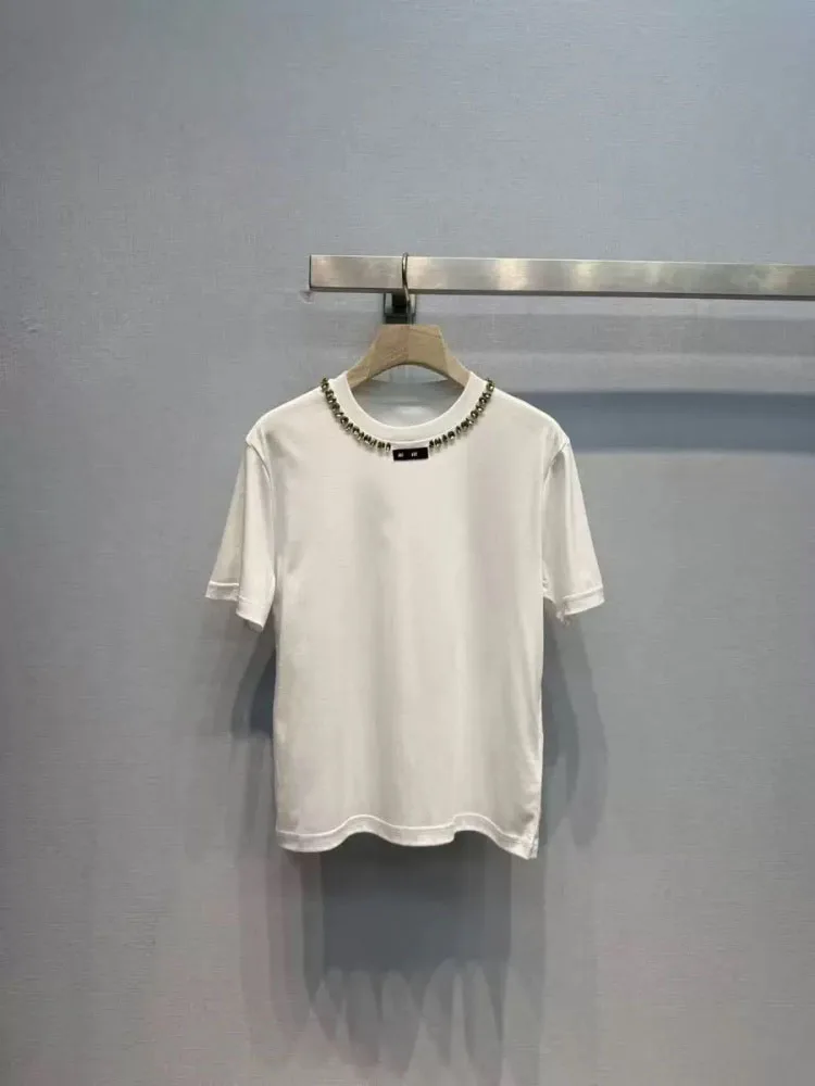 Spring 2026 Classic Versatile Short Sleeve T-Shirt Royalty High-Definition Embroidery Rhinestone Casual Cotton round Neck Top
Spring 2026 Classic Versatile Short Sleeve T-Shirt Royalty High-Definition Embroidery Rhinestone Casual Cotton round Neck Top