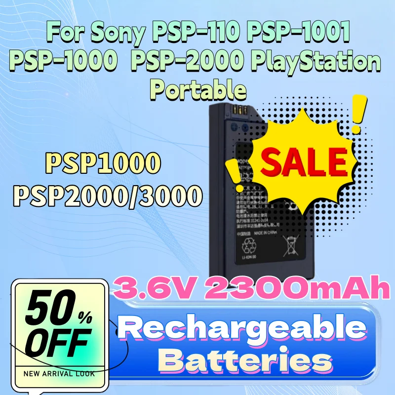 PSP1000 PSP2000/3000 3.6V 2300mAh High-Quality Battery For Sony PSP-110 PSP-1001 PSP-1000 PSP-2000 PlayStation Portable
PSP1000 PSP2000/3000 3.6V 2300mAh High-Quality Battery For Sony PSP-110 PSP-1001 PSP-1000 PSP-2000 PlayStation Portable