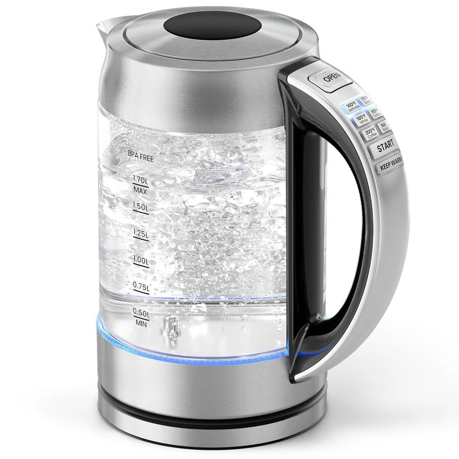 1.7L Glass Electric Kettle for Coffee amp Tea, Hot Water Boiler with 6 Preset Temperatures, Keep Warm and Memory Function, Auto
1.7L Glass Electric Kettle for Coffee amp Tea, Hot Water Boiler with 6 Preset Temperatures, Keep Warm and Memory Function, Auto