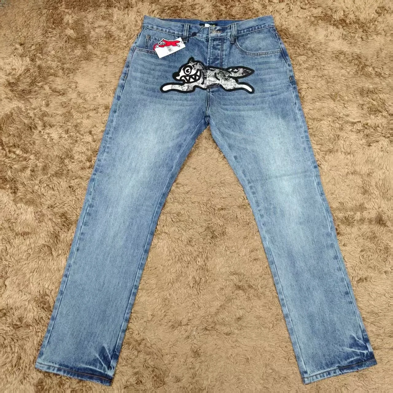 Loose Straight Leg Embroidered Waed Vintage Fly Dog Jeans Youth mid Waist Long Trousers Trendy Casual Spring Autumn Denim
Loose Straight Leg Embroidered Waed Vintage Fly Dog Jeans Youth mid Waist Long Trousers Trendy Casual Spring Autumn Denim