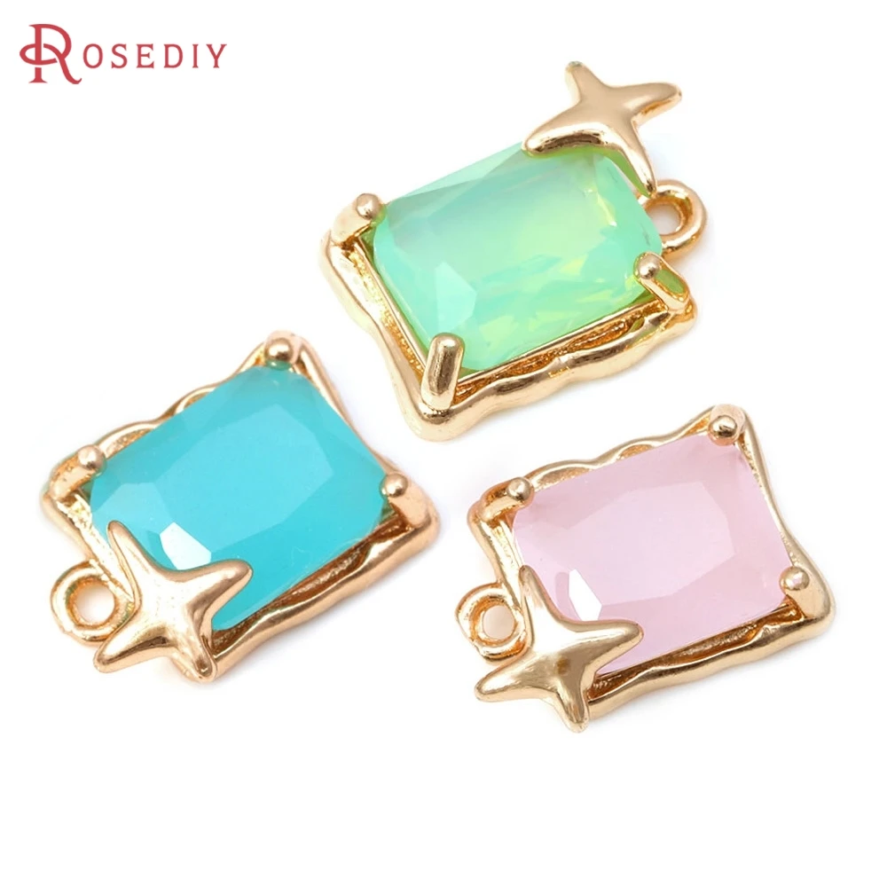 18K Gold Color Brass Glass Rectangle Star Charms Pendants High Quality Diy Necklace Earrings Jewelry Making Accessories
18K Gold Color Brass Glass Rectangle Star Charms Pendants High Quality Diy Necklace Earrings Jewelry Making Accessories