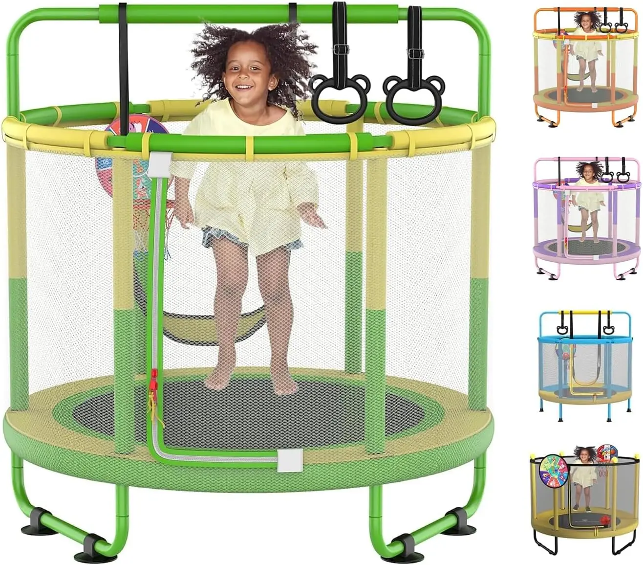 60-Inch Kids Trampoline with Basketball Hoop, Swing & Accessories - Indoor/Outdoor Play for Ages 1-8
60-Inch Kids Trampoline with Basketball Hoop, Swing & Accessories - Indoor/Outdoor Play for Ages 1-8