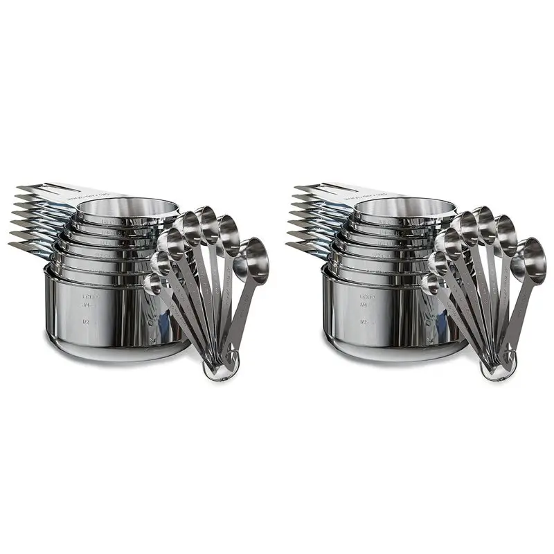 HRBAJ-Stainless Steel Measuring Cups And Spoons Set Of 28 Pieces,14 Nesting Cups And 14 Stackable Spoons Professional Portable
HRBAJ-Stainless Steel Measuring Cups And Spoons Set Of 28 Pieces,14 Nesting Cups And 14 Stackable Spoons Professional Portable