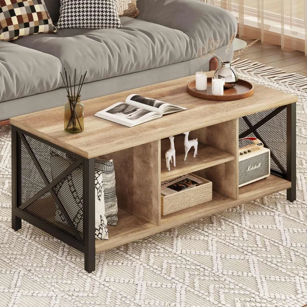 Coffee Table for Living Room, Rustic Wood Center Table with Shelves, Farmhouse Rectangle Cocktail Tea Tables (Rustic Oak)
Coffee Table for Living Room, Rustic Wood Center Table with Shelves, Farmhouse Rectangle Cocktail Tea Tables (Rustic Oak)