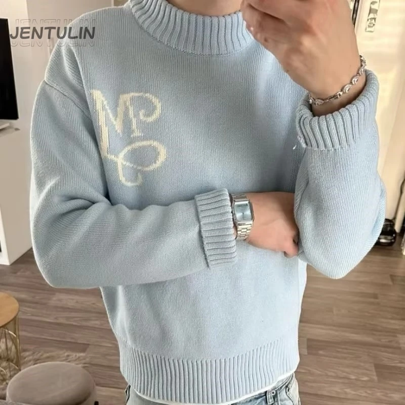 Sweater Y2K Round Neck Blue Knitted Sweater New Popular Symbol Pattern Vintage Harajuku Pullover Autumn Warm Boxy Men's Clothing
Sweater Y2K Round Neck Blue Knitted Sweater New Popular Symbol Pattern Vintage Harajuku Pullover Autumn Warm Boxy Men's Clothing
