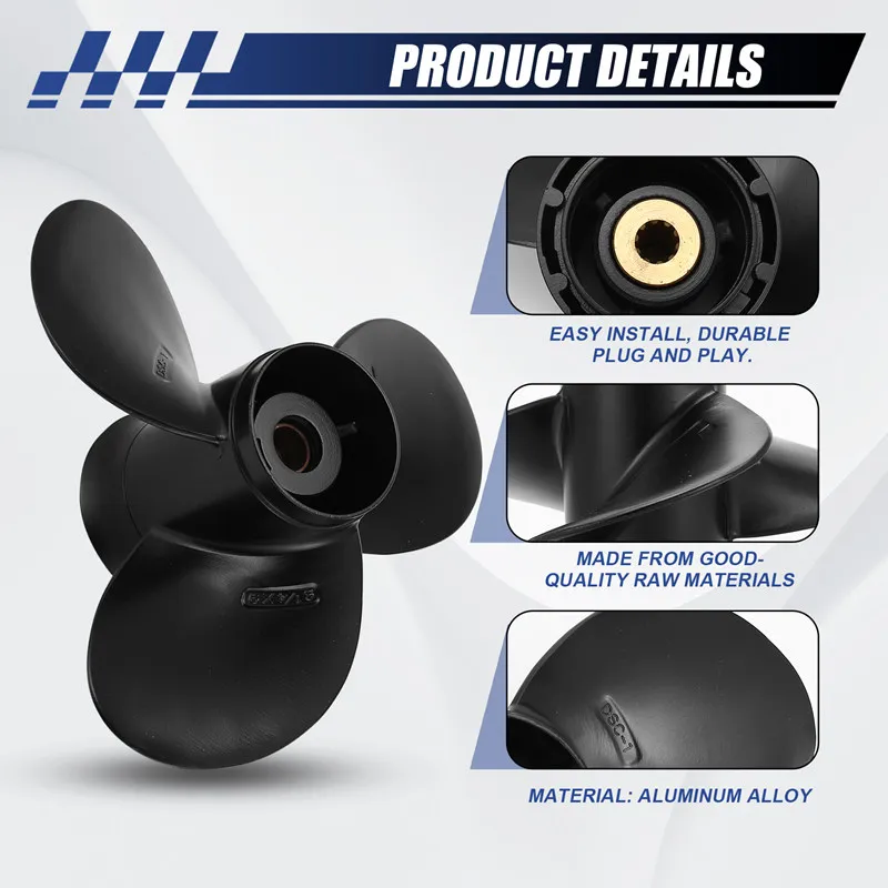 B0a-tOutboard Propeller 58100-93723-019 For Suzuki 8-20Hp 9 1/4 X 9 Aluminum Alloy 3 Blade Black 10 Spline Tooth R
B0a-tOutboard Propeller 58100-93723-019 For Suzuki 8-20Hp 9 1/4 X 9 Aluminum Alloy 3 Blade Black 10 Spline Tooth R