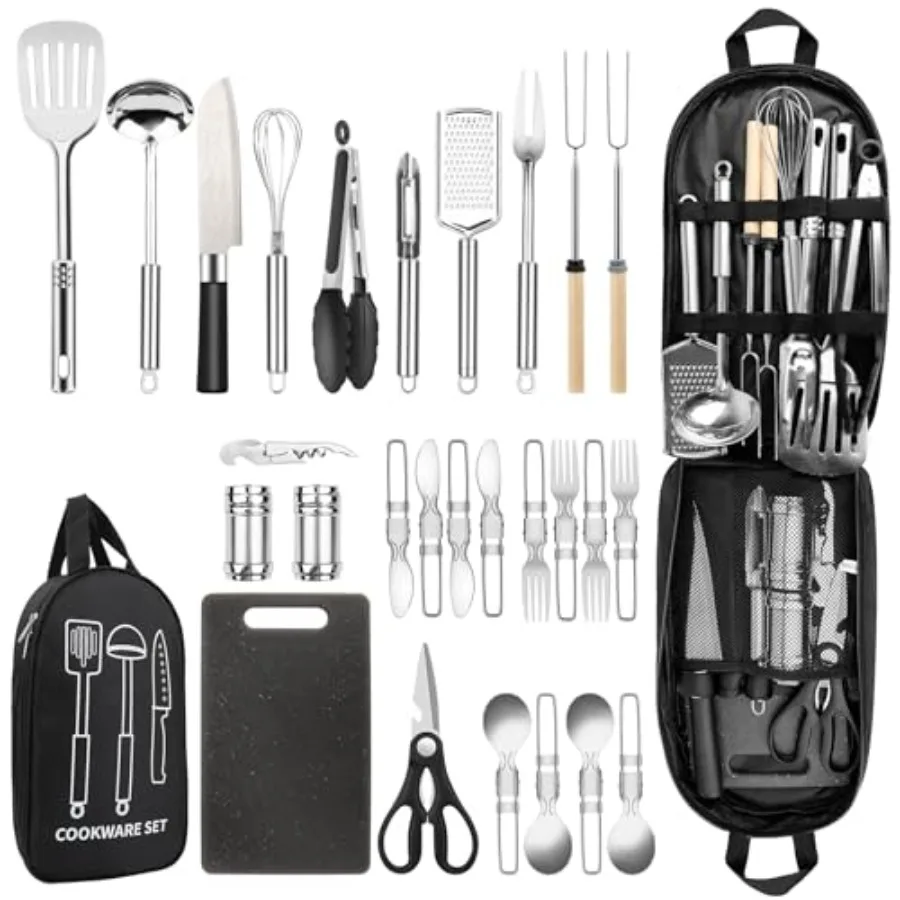Camping Cooking Utensils Set Stainless Steel Grill Tools Camping BBQ Cookware Gear and Equipment for Travel Tenting RV Van Picn
Camping Cooking Utensils Set Stainless Steel Grill Tools Camping BBQ Cookware Gear and Equipment for Travel Tenting RV Van Picn