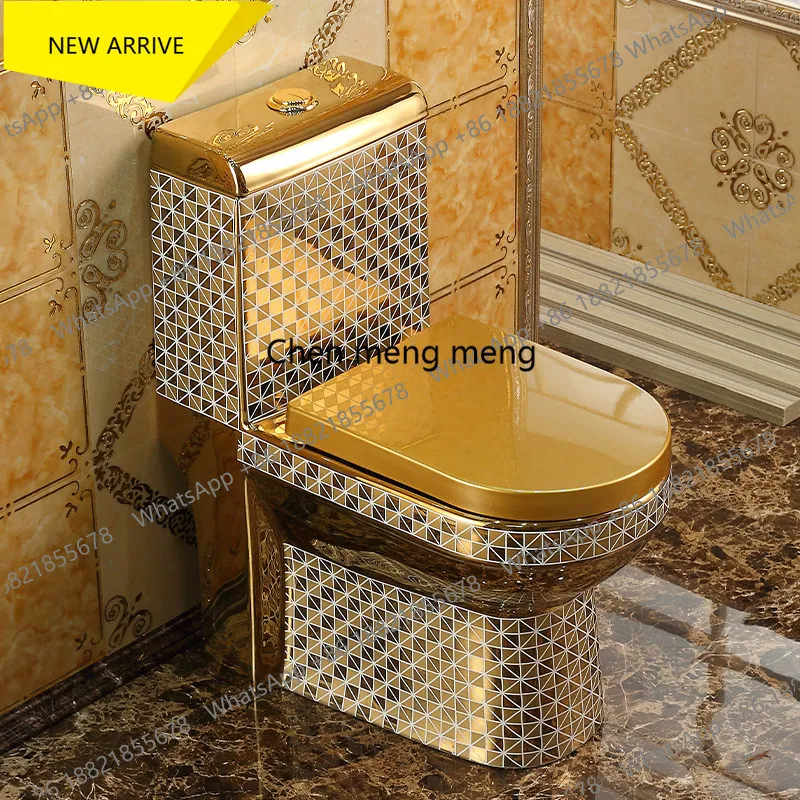 G153 European household golden toilet creative flush toilet water-saving siphon deodorant water-saving color toilet
G153 European household golden toilet creative flush toilet water-saving siphon deodorant water-saving color toilet