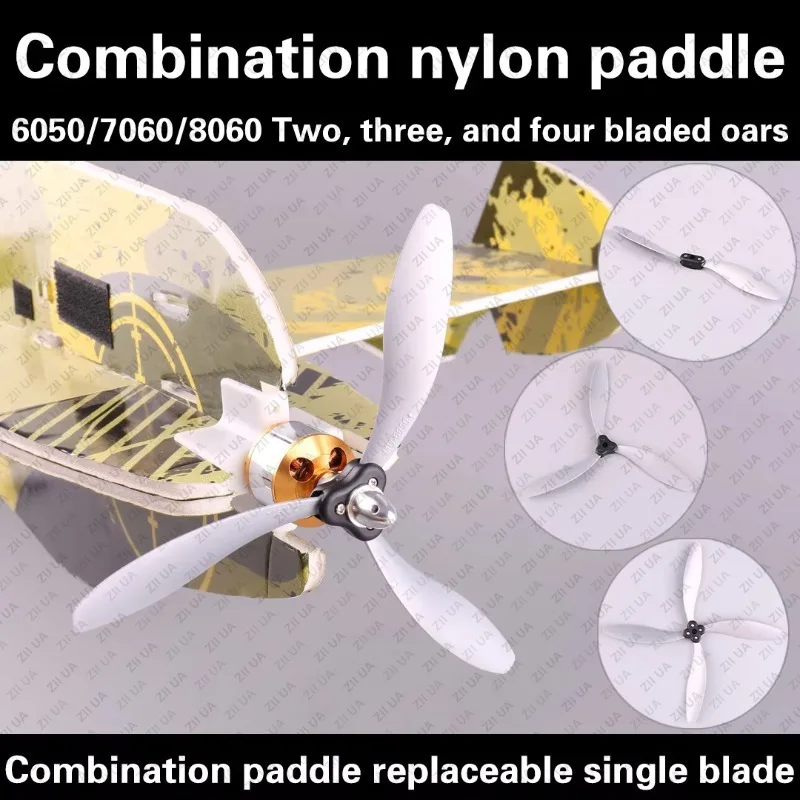 Composite Nylon Propeller Two-bladed Three-bladed Four-bladed Propeller 6050/7060/8060 Propeller for Fixed-wing Model
Composite Nylon Propeller Two-bladed Three-bladed Four-bladed Propeller 6050/7060/8060 Propeller for Fixed-wing Model
