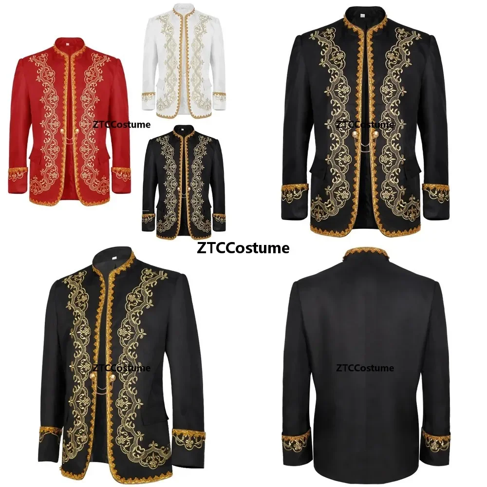 Vintage Medieval Prince King Cosplay Coat Embroidery Zip Up Stand Collar Victorian Golden Jacket Halloween Costume
Vintage Medieval Prince King Cosplay Coat Embroidery Zip Up Stand Collar Victorian Golden Jacket Halloween Costume