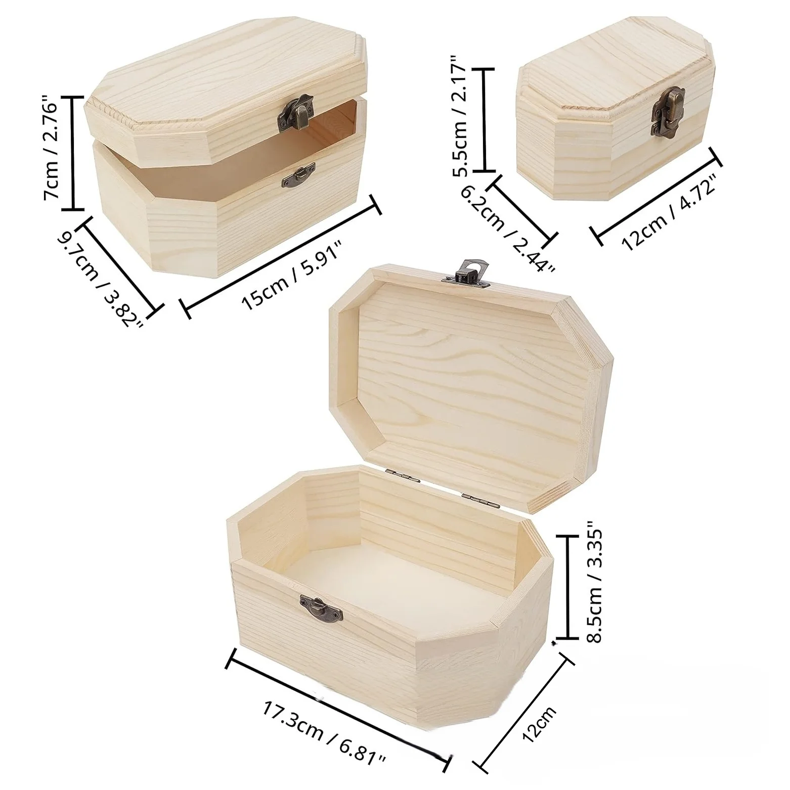 Классический шестиугольный деревянный органайзер для хранения, набор из 3 запираемых шкатулок для украшений, из натурального массива сосны, подарочная коробка
Классический шестиугольный деревянный органайзер для хранения, набор из 3 запираемых шкатулок для украшений, из натурального массива сосны, подарочная коробка