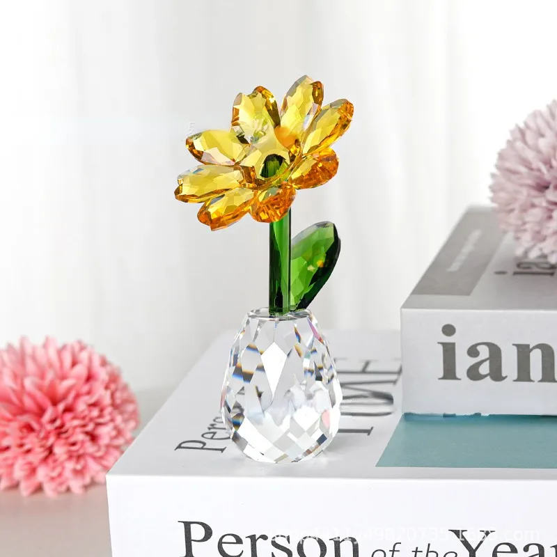 Golden Sunflower Crystal Ornaments Home Fengshui Office Living Room Decoration Flower Plant Crystal Crafts Gift
Golden Sunflower Crystal Ornaments Home Fengshui Office Living Room Decoration Flower Plant Crystal Crafts Gift