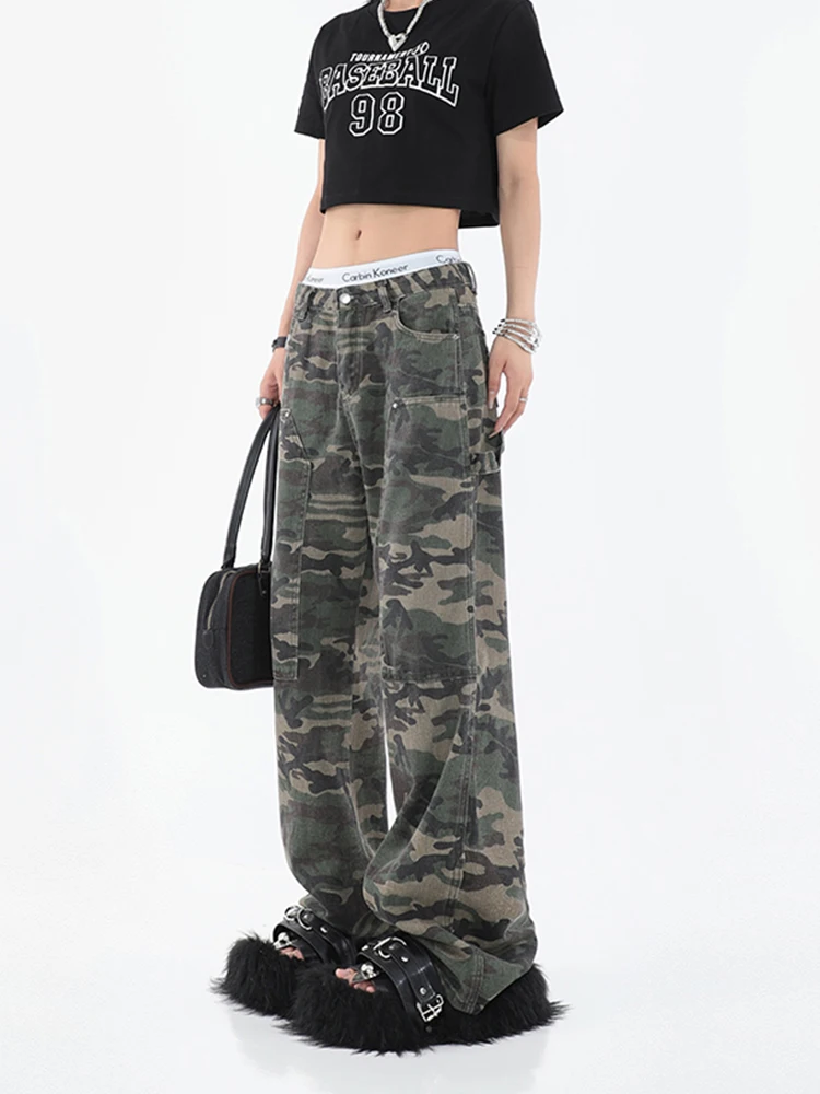 Y2k Streetwear Camouflage Jeans Woman High Waist Cargo Pants Straight Jeans Fashion Straight Baggy Pants Casual Denim Trousers
Y2k Streetwear Camouflage Jeans Woman High Waist Cargo Pants Straight Jeans Fashion Straight Baggy Pants Casual Denim Trousers