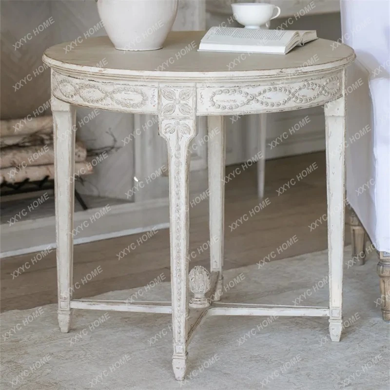 Retro Solid Wood Carved Coffee Table, Small Round Table, Living Room Side Corner Table, Entrance T
Retro Solid Wood Carved Coffee Table, Small Round Table, Living Room Side Corner Table, Entrance T