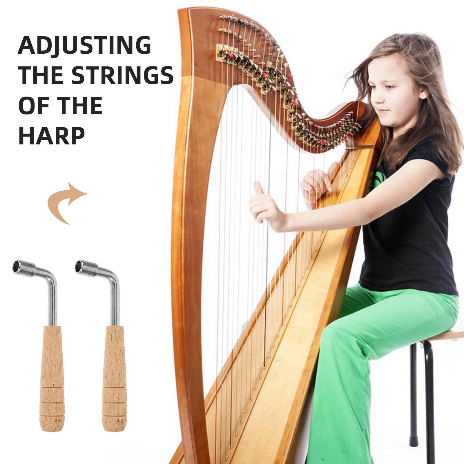 2pcs Harp Wrench Stringed Instruments Stainless Steel Tuning Tools for Lyre Harp with 35x115 Size Fits 7.0
2pcs Harp Wrench Stringed Instruments Stainless Steel Tuning Tools for Lyre Harp with 35x115 Size Fits 7.0