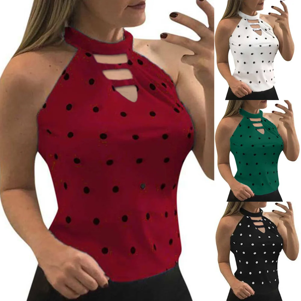 Summer T Shirt Women 2023 New Wave Point Printed Spot Female Neck Halter Sleeveless Female Tee Tshirts Dropshipping AYJ089
Summer T Shirt Women 2023 New Wave Point Printed Spot Female Neck Halter Sleeveless Female Tee Tshirts Dropshipping AYJ089