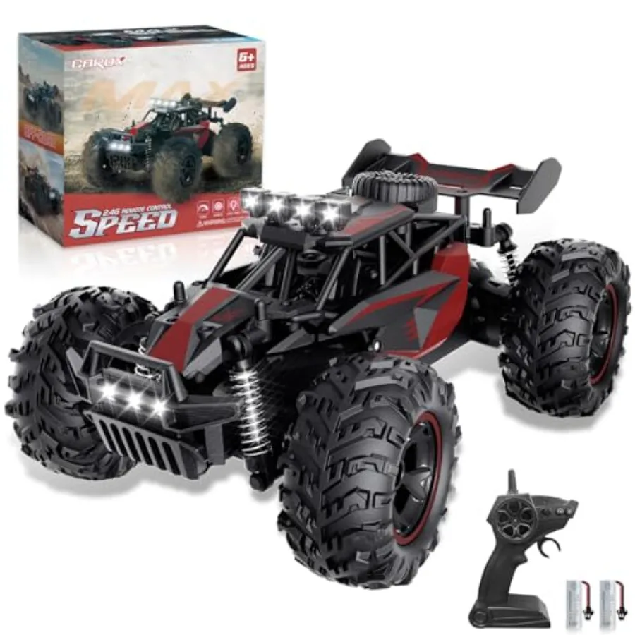 2.4GHz Remote Control Car 25KM/H High Speed 1:18 Off-Road Monster Truck with LED Lights and 1800mAh Rechargeable Battery in Bla
2.4GHz Remote Control Car 25KM/H High Speed 1:18 Off-Road Monster Truck with LED Lights and 1800mAh Rechargeable Battery in Bla
