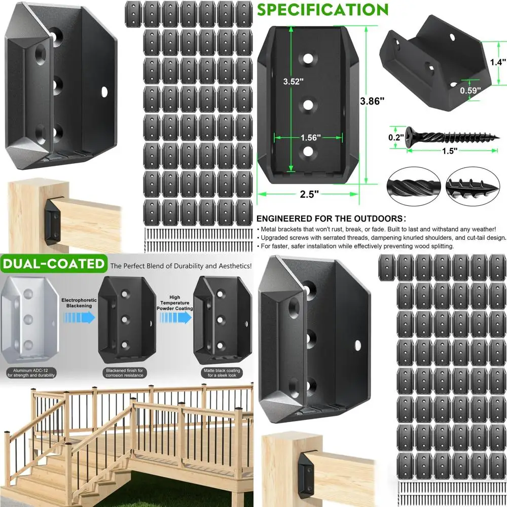 50 упаковок алюминиевых кронштейнов для перил на палубе с 300 винтами для деревянной лестницы и опор для перил ограждения
50 упаковок алюминиевых кронштейнов для перил на палубе с 300 винтами для деревянной лестницы и опор для перил ограждения