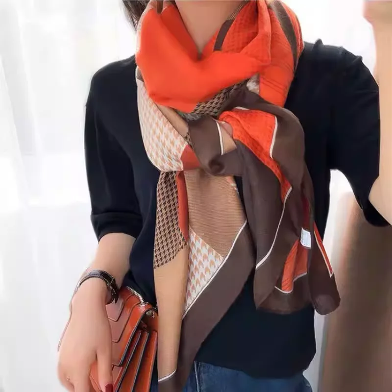 Elegant women shawl original luxury brand striped plaid patchwork neck scarves women spring vintage long scarf hijab
Elegant women shawl original luxury brand striped plaid patchwork neck scarves women spring vintage long scarf hijab
