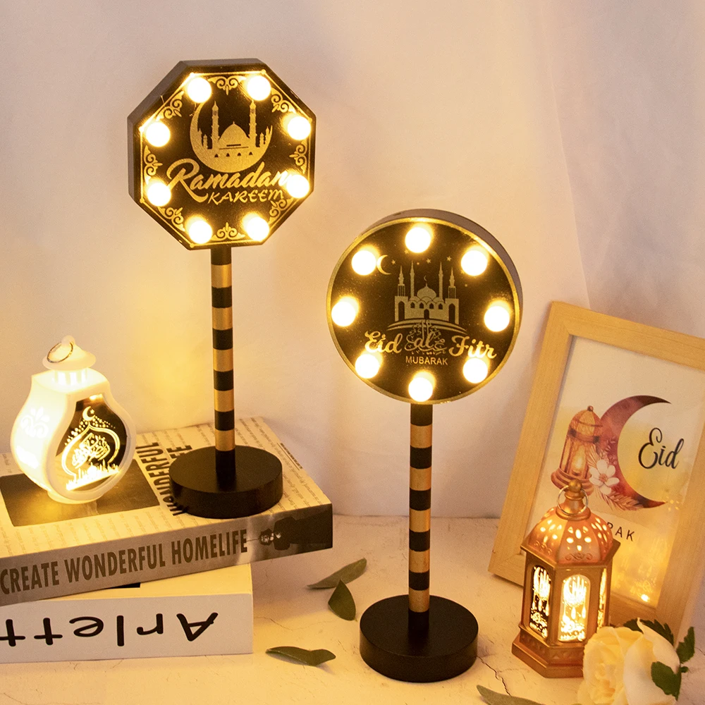 1Pcs Ramadan Moon Star Lamp Sign Eid Mubarak Wooden Table Ornament 2025 Islamic Muslim Party Decoration LED Light Gifts 
1Pcs Ramadan Moon Star Lamp Sign Eid Mubarak Wooden Table Ornament 2025 Islamic Muslim Party Decoration LED Light Gifts