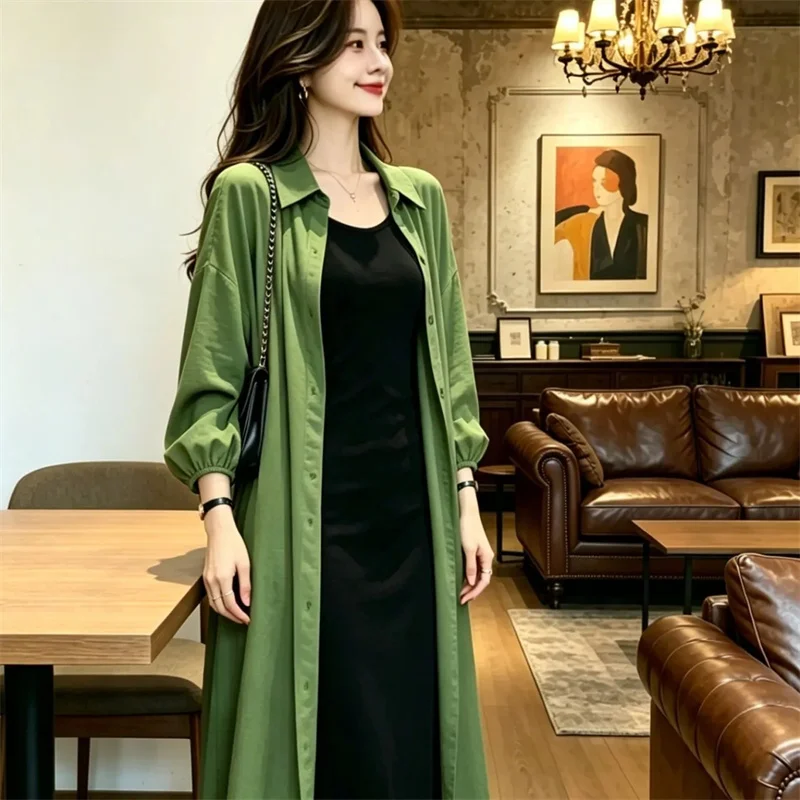 Fashionable Mid To Long Length Shirt For Women In The Summer 2026 Loose Fit That Appears Sunscreen Long Sleeved Shirt Outerwear
Fashionable Mid To Long Length Shirt For Women In The Summer 2026 Loose Fit That Appears Sunscreen Long Sleeved Shirt Outerwear