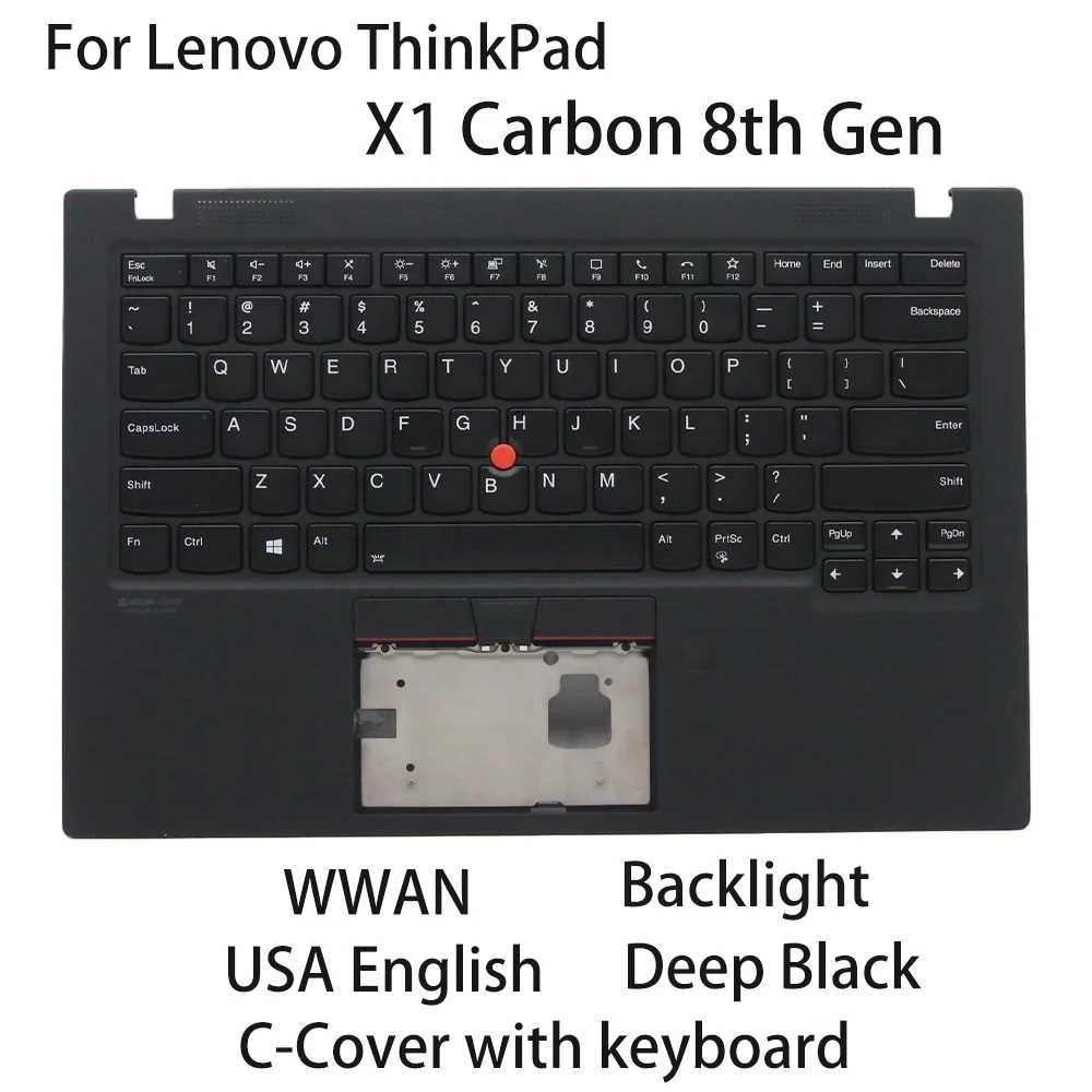 Новый C-чехол для ноутбука Lenovo ThinkPad X1 Carbon 8-го поколения с клавиатурой, английская подсветка США, WWAN 5M10Z27521 5M10Z27522
Новый C-чехол для ноутбука Lenovo ThinkPad X1 Carbon 8-го поколения с клавиатурой, английская подсветка США, WWAN 5M10Z27521 5M10Z27522