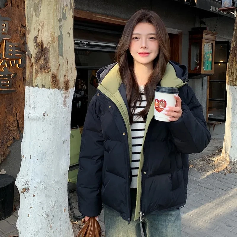 Streetwear Thick Warm Parkas Womens Fashion Patchwork Simple Puffy Coat Winter Korean Long Sleeve Preppy Style Jacket New 2024
Streetwear Thick Warm Parkas Womens Fashion Patchwork Simple Puffy Coat Winter Korean Long Sleeve Preppy Style Jacket New 2024
