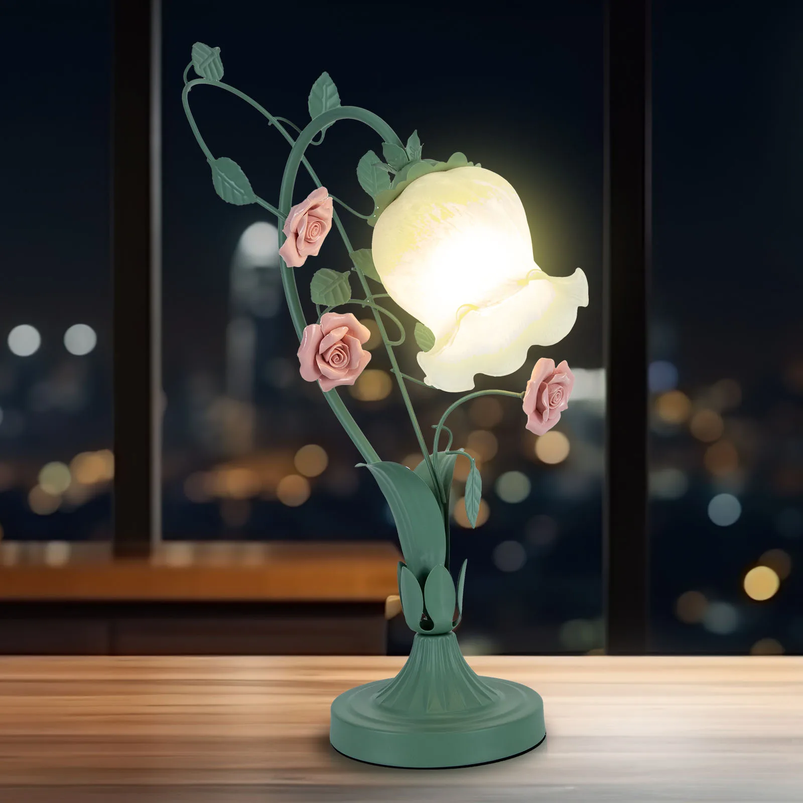 Stylish Ceramic Glass Table Lamp with Swan Neck, Flower Lampshade & Roses, Durable Base for Home or Office Decor
Stylish Ceramic Glass Table Lamp with Swan Neck, Flower Lampshade & Roses, Durable Base for Home or Office Decor