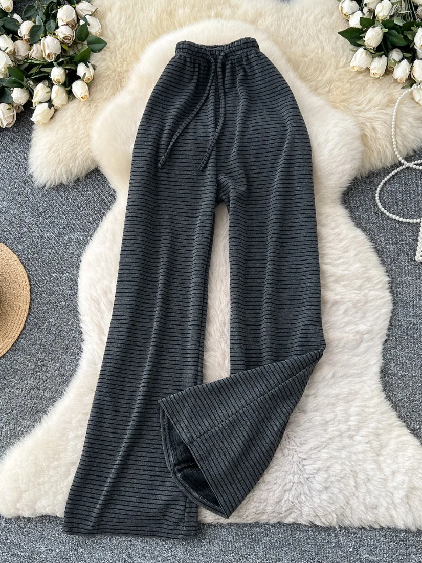 Foamlina Women Casual Long Pants New Fashion Autumn Drawstring Elastic Waist Striped Print Wide Leg Loose Ankle Length Trousers
Foamlina Women Casual Long Pants New Fashion Autumn Drawstring Elastic Waist Striped Print Wide Leg Loose Ankle Length Trousers