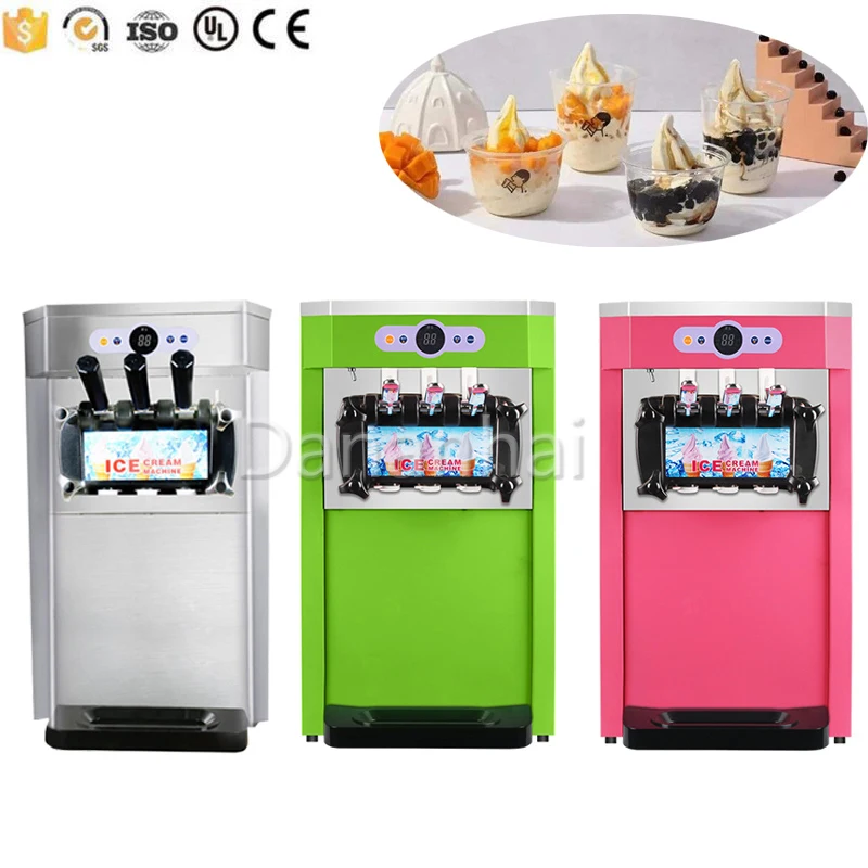 Commercial Three Flavored Ice Cream Machine, Desktop Frozen Yogurt Machine, Pink Sundae Machine
Commercial Three Flavored Ice Cream Machine, Desktop Frozen Yogurt Machine, Pink Sundae Machine