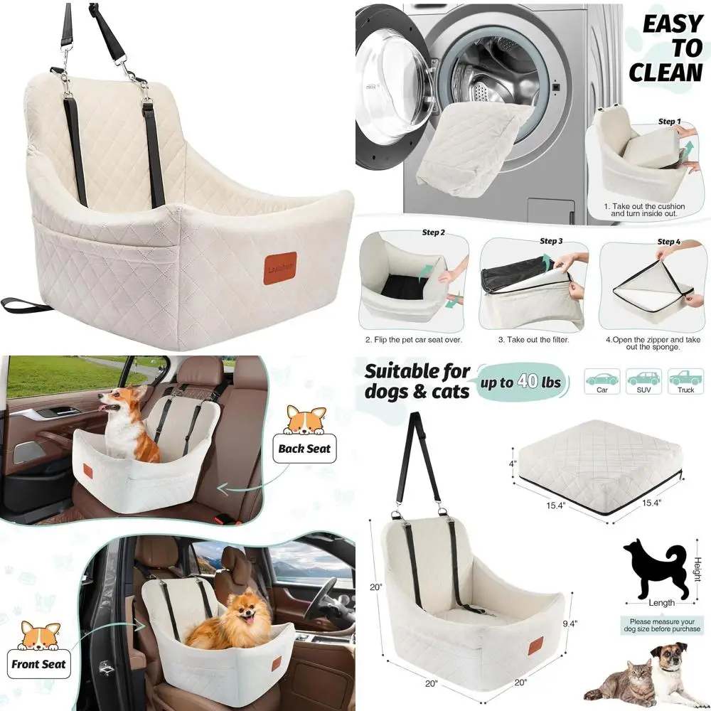 Среднее автокресло для собак, до 40 фунтов, простая установка, регулируемые ремни, противоскользящее, съемное и моющееся, пена с эффектом памяти, 2 кармана, Bei
Среднее автокресло для собак, до 40 фунтов, простая установка, регулируемые ремни, противоскользящее, съемное и моющееся, пена с эффектом памяти, 2 кармана, Bei