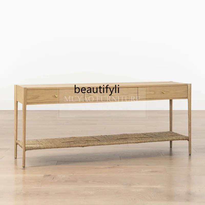 American solid wood entrance table sofa back table modern simple decorative table
American solid wood entrance table sofa back table modern simple decorative table