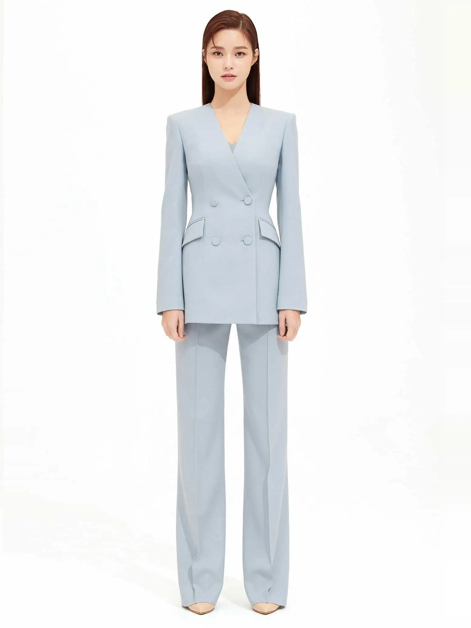 Business Casual Double-Breasted No-Collar Acetate Suit High-Waist Commuter Pants Spring 2026 New Arrival Women's Fashion Set
Business Casual Double-Breasted No-Collar Acetate Suit High-Waist Commuter Pants Spring 2026 New Arrival Women's Fashion Set