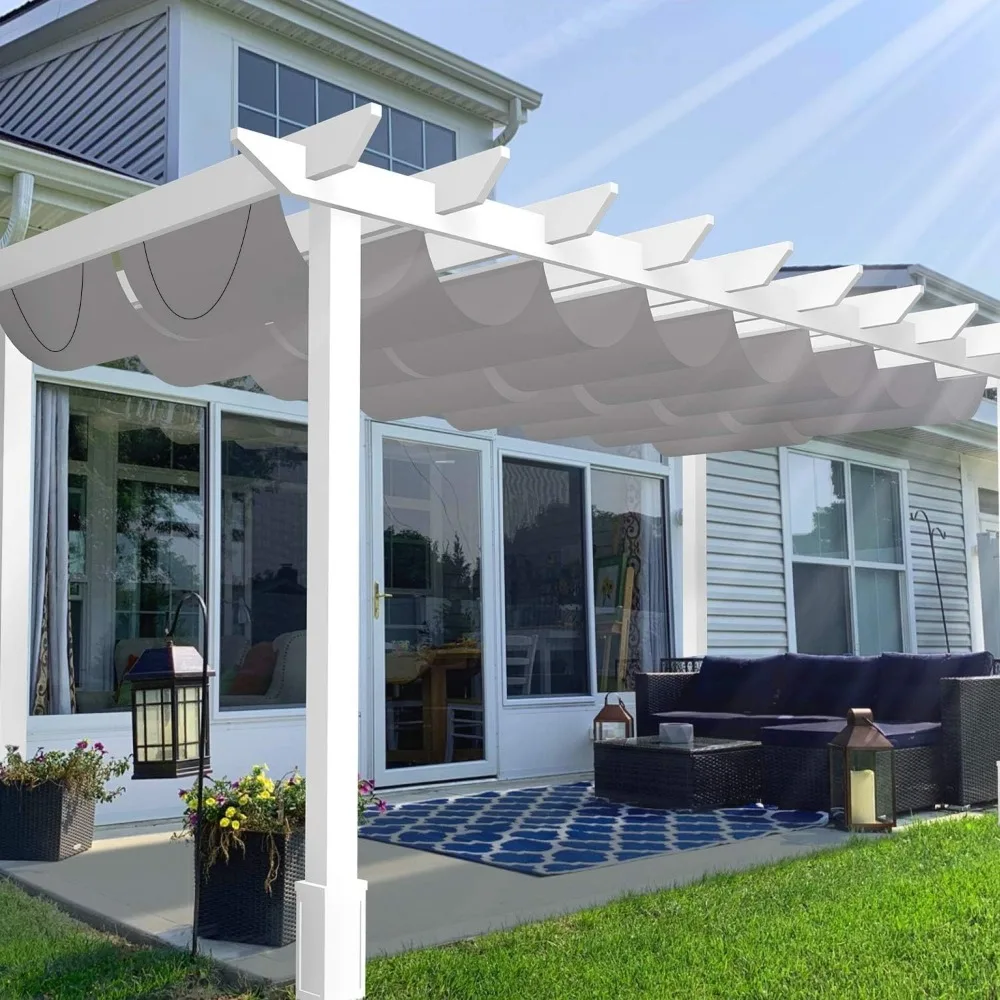 4'W x 16'L Waterproof Pergola Canopy Shade Cover Replacement Fabric, Retractable Sun Shades Cloth with Slide-On Wire Cable Hard
4'W x 16'L Waterproof Pergola Canopy Shade Cover Replacement Fabric, Retractable Sun Shades Cloth with Slide-On Wire Cable Hard