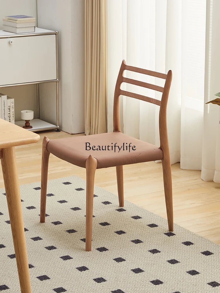 Nordic Solid Wood Dining Chair Retro Domestic Leisure Japanese Style Minimalist Creative Soft Bag Backrest Chair
Nordic Solid Wood Dining Chair Retro Domestic Leisure Japanese Style Minimalist Creative Soft Bag Backrest Chair