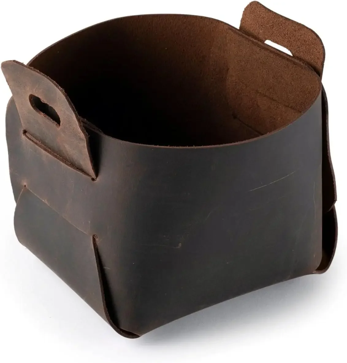 Handcrafted Boho Leather Mini Storage Bin Organizer
Handcrafted Boho Leather Mini Storage Bin Organizer