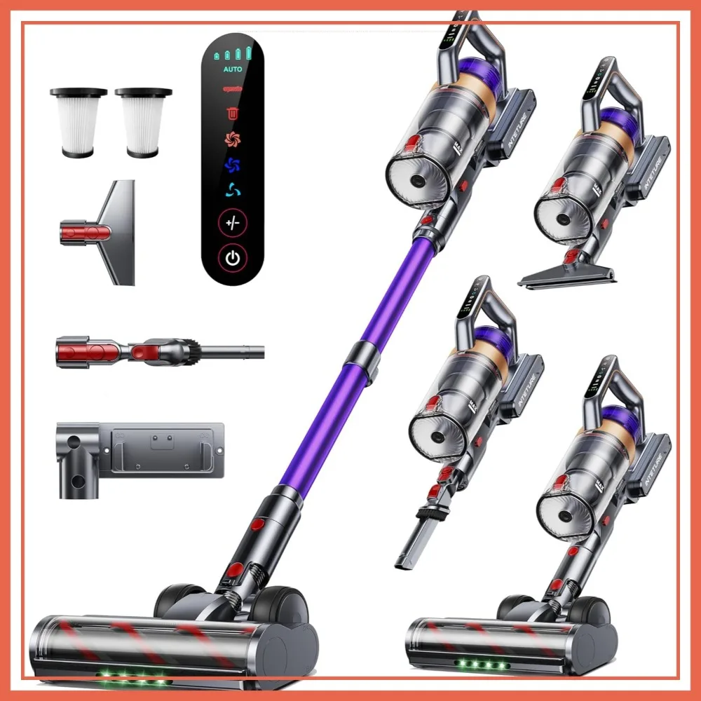 Cordless Vacuum Cleaner 650W 55KPA 70Mins, Stick Vacuum with Wall Mount Charging, Auto Mode, LED Touchscreen, Handheld for Pet Hair/Carpet/Floor
Cordless Vacuum Cleaner 650W 55KPA 70Mins, Stick Vacuum with Wall Mount Charging, Auto Mode, LED Touchscreen, Handheld for Pet Hair/Carpet/Floor