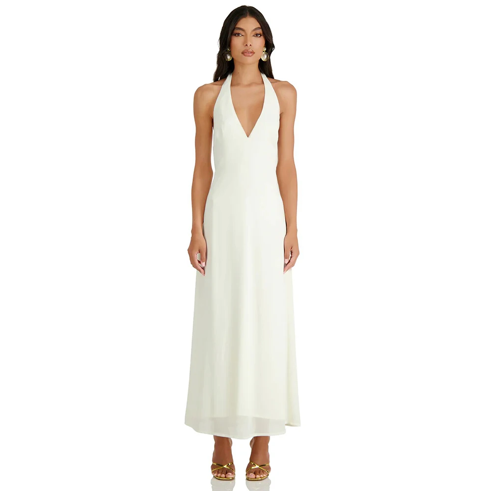 Wedding Dress Simple White Satin Wedding Party Straight Halter Ankle Length Dresses Plus Size Dresses For Occasions 2024
Wedding Dress Simple White Satin Wedding Party Straight Halter Ankle Length Dresses Plus Size Dresses For Occasions 2024