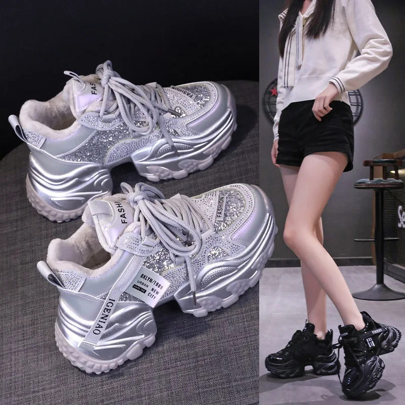 Fall Winter Thick Bottom Dad Shoes Women's Casual Fleece Lined Heightening Fashion Sports Shoes Versatile Low Top Knot Tied
Fall Winter Thick Bottom Dad Shoes Women's Casual Fleece Lined Heightening Fashion Sports Shoes Versatile Low Top Knot Tied