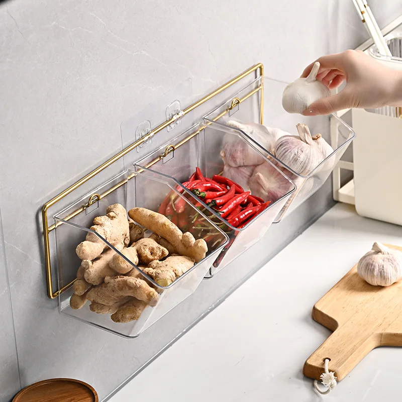 Kitchen Storage Basket for Ginger Garlic Wall Mounted Hanging Basket Storage Box Household Spice Seasoning Storage Rack Holder
Kitchen Storage Basket for Ginger Garlic Wall Mounted Hanging Basket Storage Box Household Spice Seasoning Storage Rack Holder