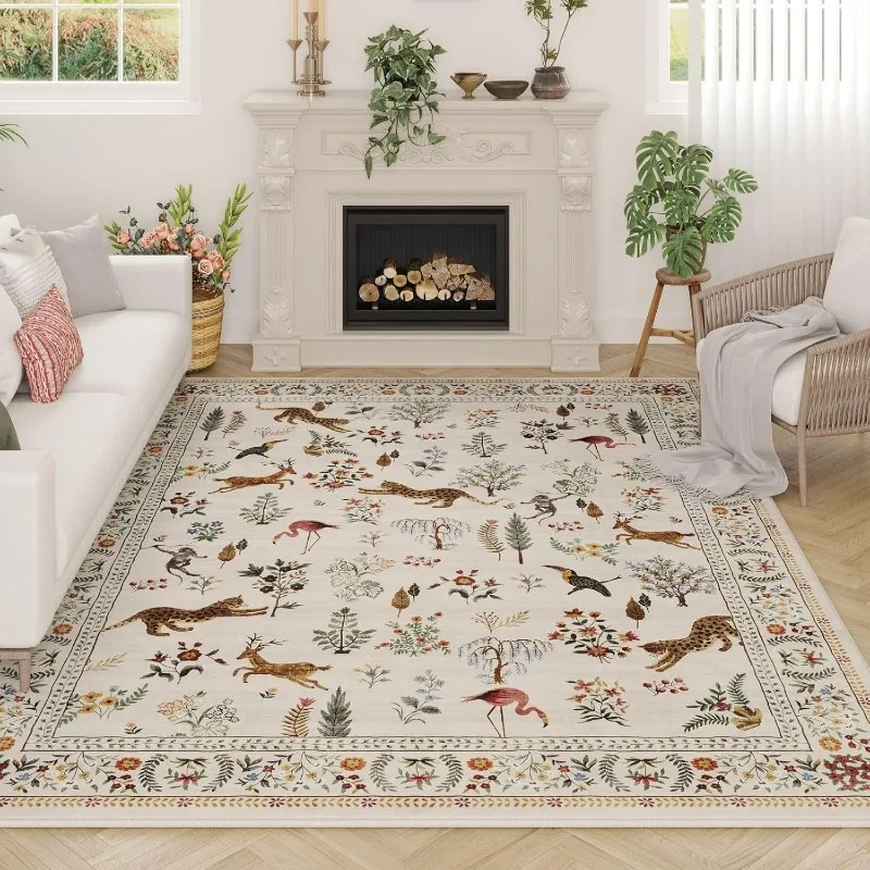 Animal Plant Print Living Room Carpet Machine Washable Non-slip Stylish Bedroom Rug Light Luxury Coffee Table Mat Ковер Tapis 러그
Animal Plant Print Living Room Carpet Machine Washable Non-slip Stylish Bedroom Rug Light Luxury Coffee Table Mat Ковер Tapis 러그