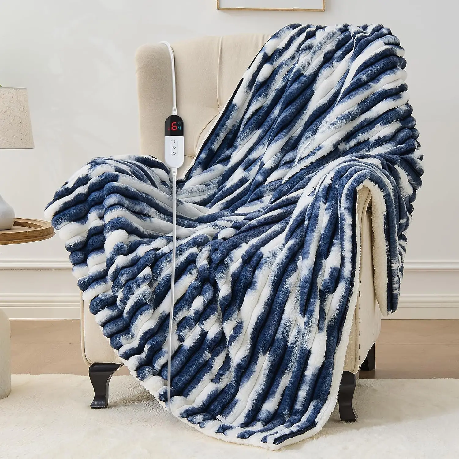 50x60 Electric Heated Blanket with 6 Heat Levels, Auto Shut-Off, and ETL Safety in Navy Blue
50x60 Electric Heated Blanket with 6 Heat Levels, Auto Shut-Off, and ETL Safety in Navy Blue