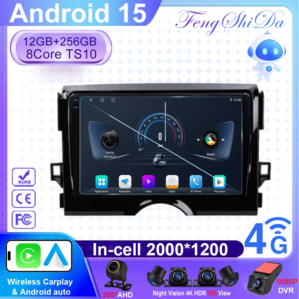 Android 15 Multimedia For TOYOTA REIZ Mark X 2009 - 2019 Car Player Stereo GPS Navigation Auto Radio Screen No 2Din DVD 5G WIFI
Android 15 Multimedia For TOYOTA REIZ Mark X 2009 - 2019 Car Player Stereo GPS Navigation Auto Radio Screen No 2Din DVD 5G WIFI